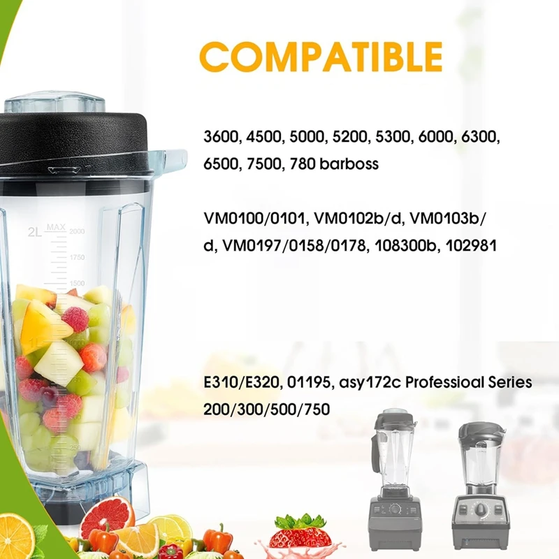 【Popular】Blender Replacement Parts For Vitamix Accessories,Blender Pitcher 64Oz Container Jar Cup For Vitamix 5200 5000 6500 750