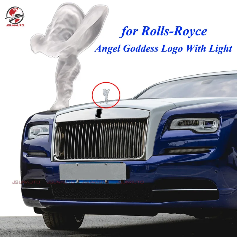 

For Rolls Royce Ghost Phantom Hood Badge LOGO Auto Parts Accessory For Cullinan Wraith Angel Goddess Crystal Emblems