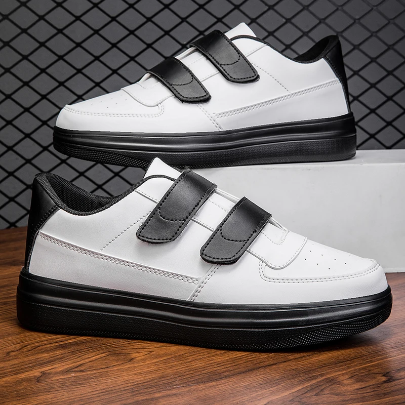 

Plus Size 39-48 Casual Men's White Shoes New Solid Color Versatile Thick Soled Wear-resistant Board Shoes Height Increasing