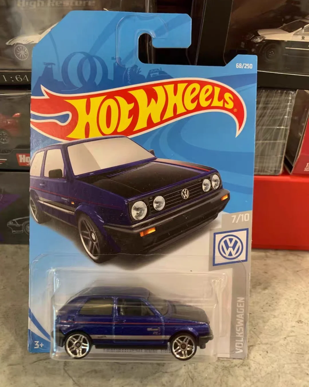 ของแท้รถฮอทวีลส์โฟล์คสวาเก้นกอล์ฟ Mk2 1/64 โลหะหล่อรุ่นของเล่นเด็กของขวัญวันเกิด