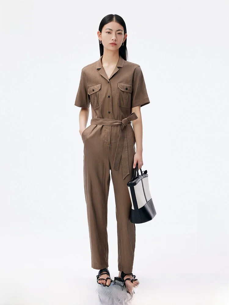 Broalida Casual Rer mit Gürtelverzierung, Bündchen, knöchelhohe Taille, Hose für Damen, Sommer 2023, normal, dünn