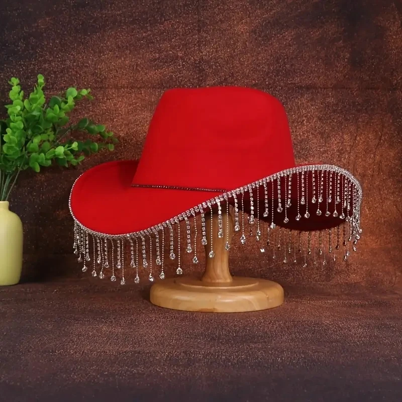 HongLuan Glitterkostuumhoed Volwassene & Cowboyhoeden Strass voor dames, Cowboy Cosplay Vrouwelijke accessoires & Cowgirl Cap