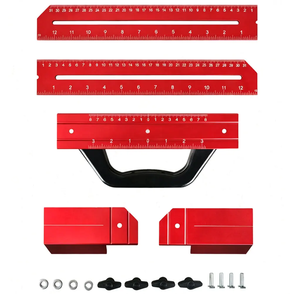 Adjustable Framing Stud Layout Tool Right Angles Clamp For Home DIY Wall Measurement Jig And Woodworking Positioning Device
