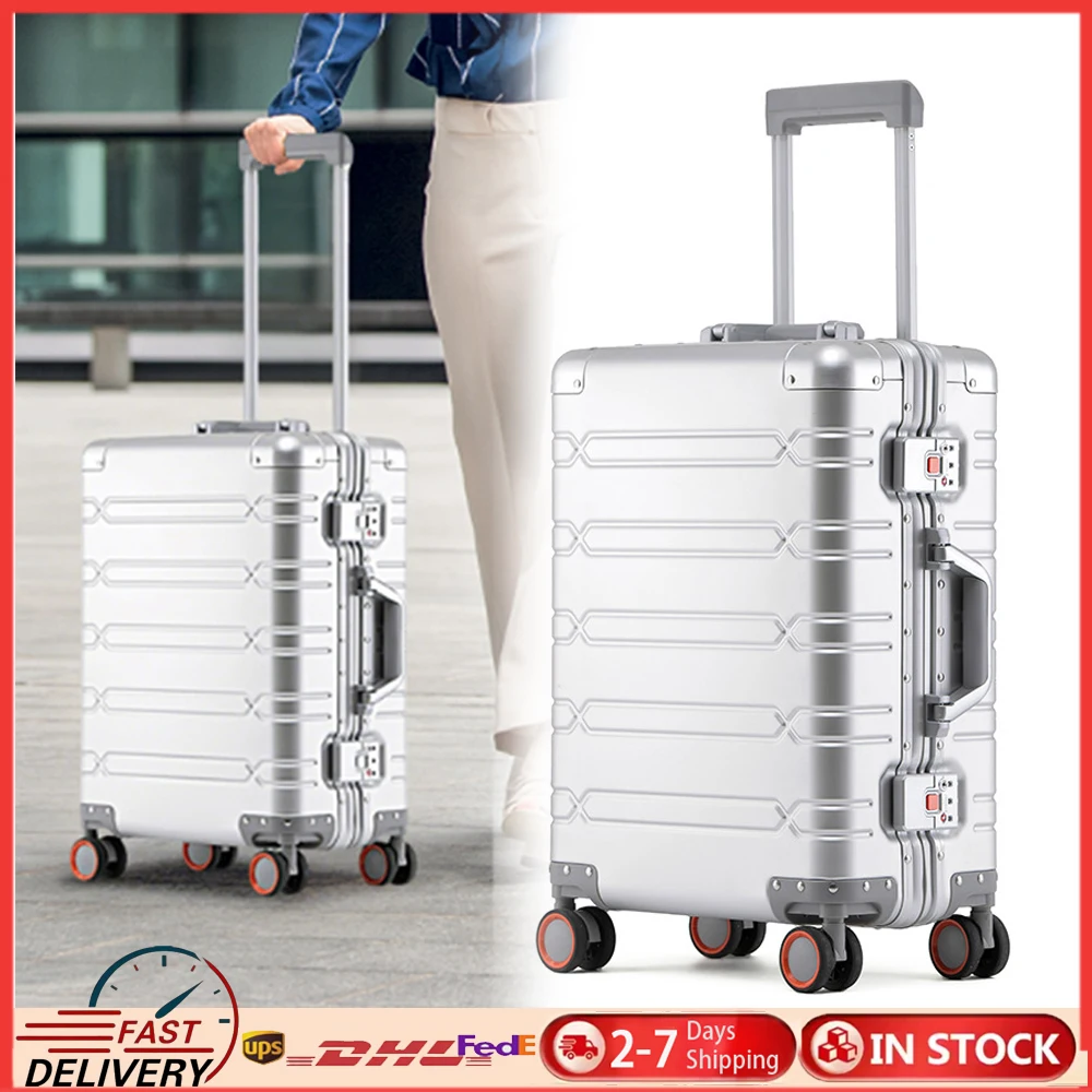 

Aluminum Alloy Trolley Case 20 inch Boarding Suitcase Large Capacity Male and Female Students Universal Wheels
