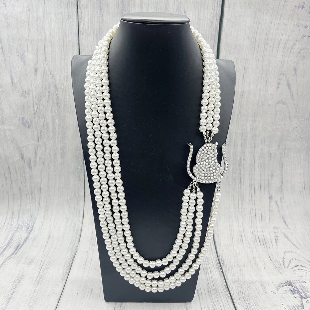 3pcs DOI Pearl necklace with Egyptian Goddess Charm
