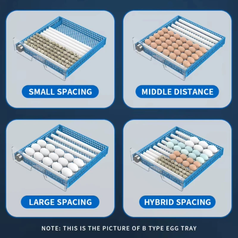 Dual Power Incubator Poultry Egg Incubators 100/200/300 Chicken Egg Fully Automatic Hatching Machine with Adjustable Roller Tray