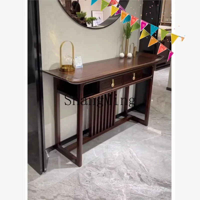 

FG Modern Tiaoban Zen Hotel End View Terrace New Chinese Ebony Wood Xuanguan Terrace