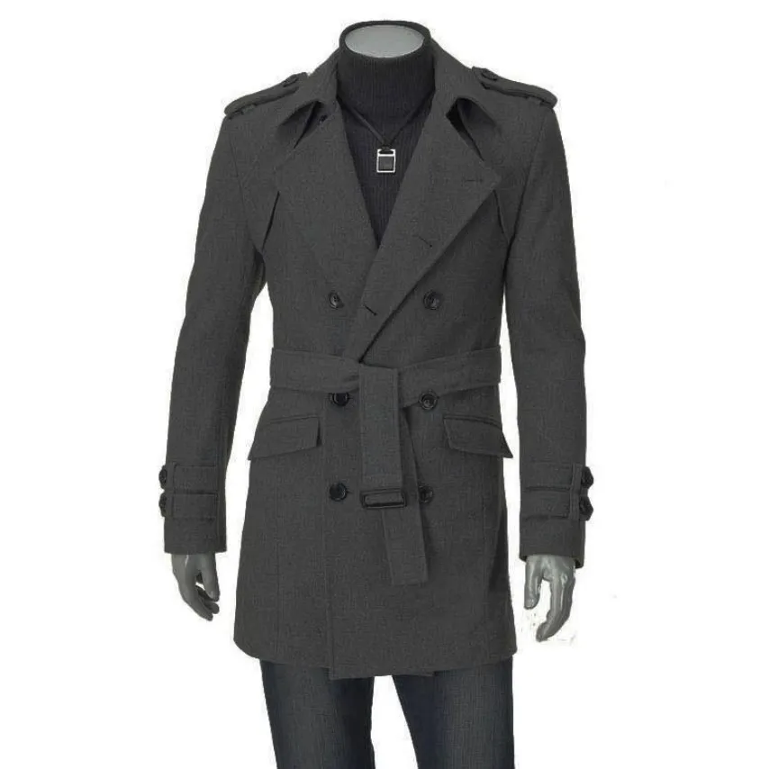 

Winter New Fleece-lined Thickened Jacket Fashion Loose Fit Outwear Men's Medium-length Woolen Overcoat Male Business Coat