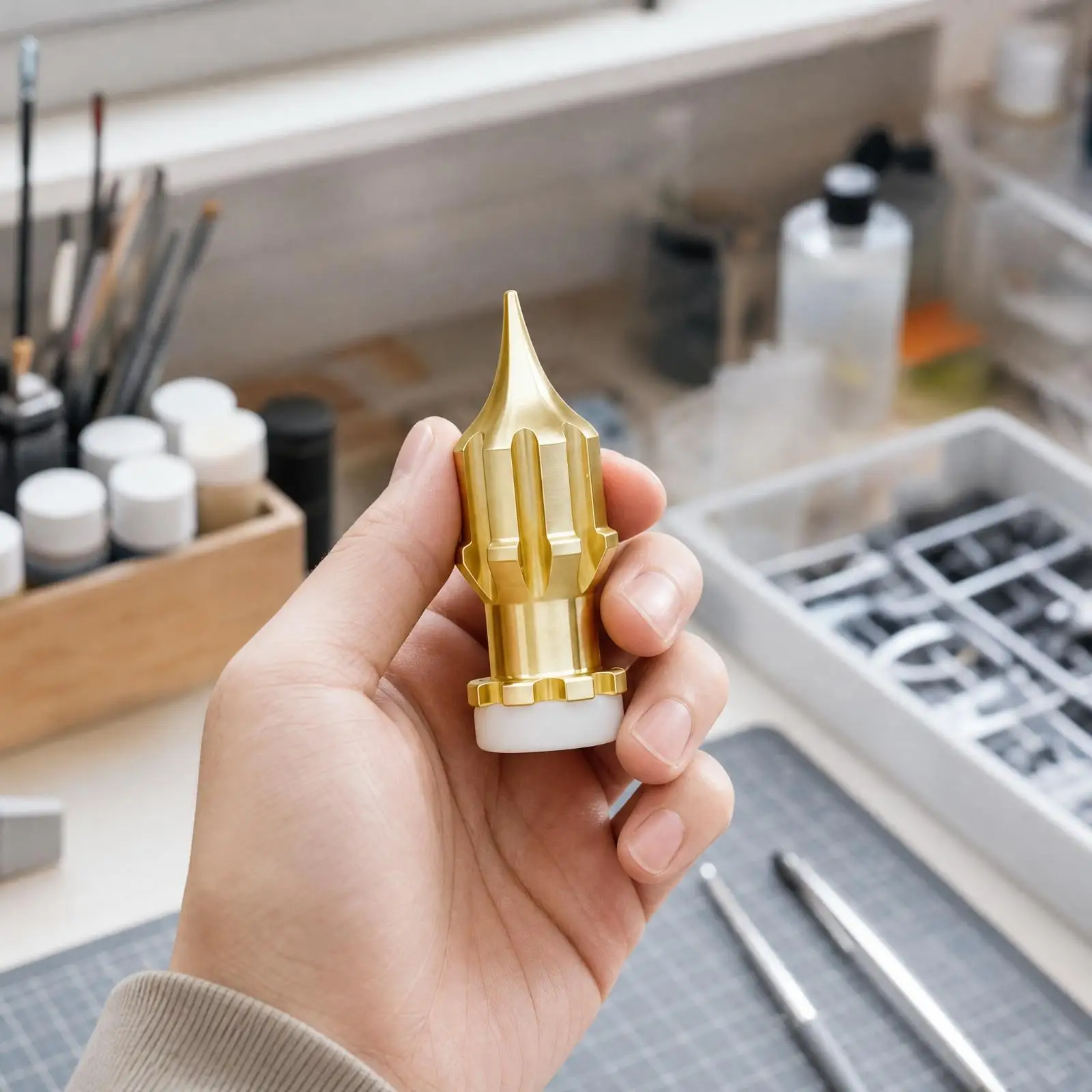 Metal Paint Sprayer with Adjustable Trigger for Model Painting Miniature Finishing Art Projects Precise Spray Tool