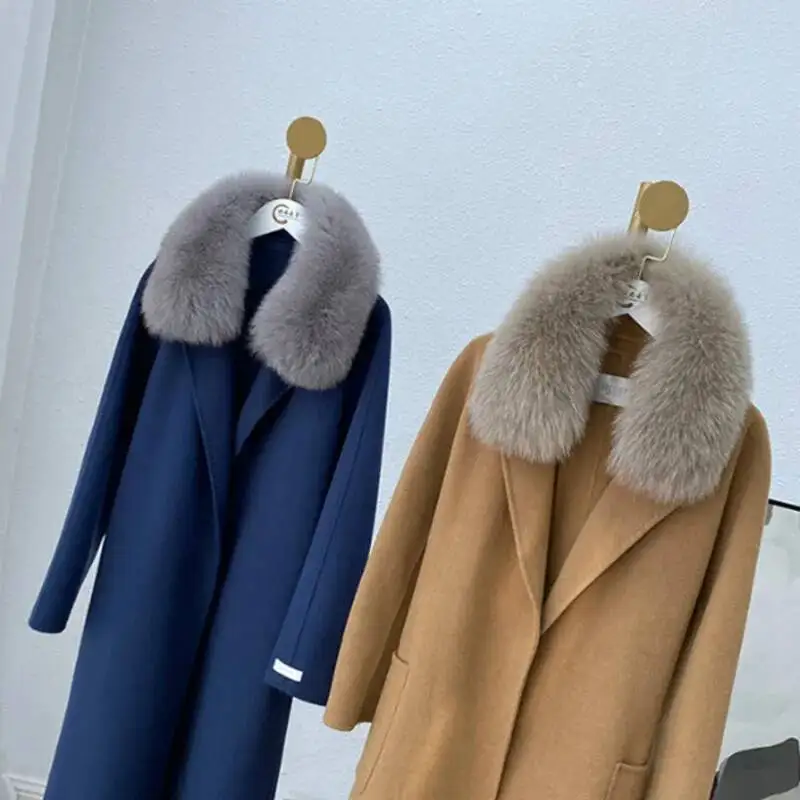 100% Real Fur Collar Keep Neck Warmer Genuine Fox Fur Scarf Winter Luxury Fluffy Shawl Luxury Scarves Female