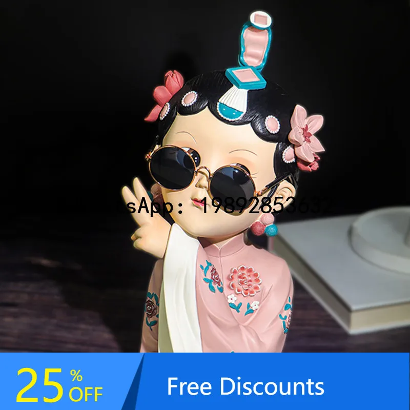 

ZK Peking Opera Girl Antique Resin Ornament Home Doll Resin Crafts