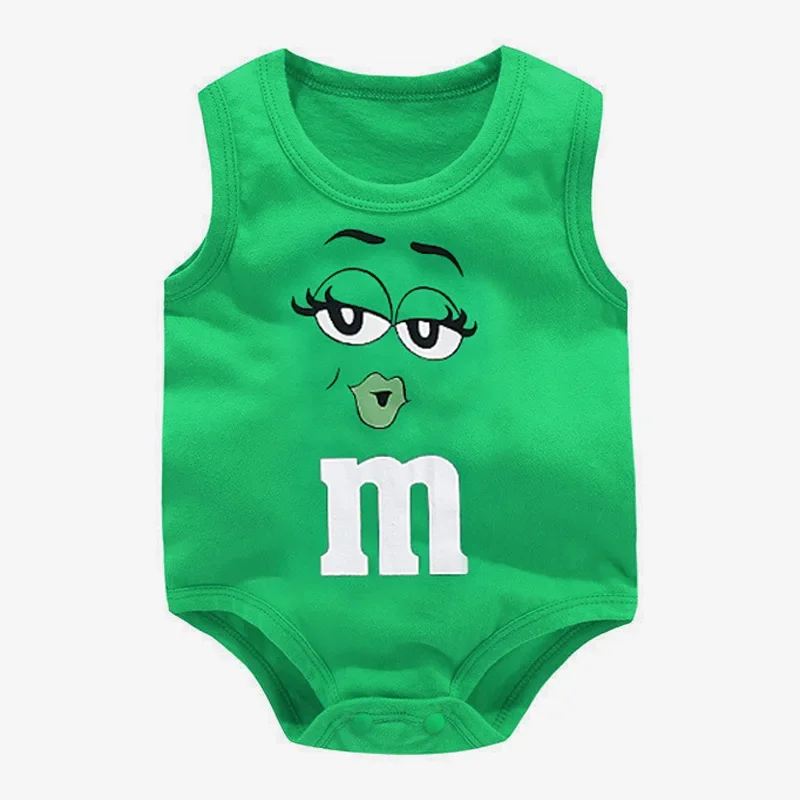 Body para bebé recién nacido de 0 a 24 meses, estampado de letras, divertido M Bean, Pelele de algodón sin mangas, pelele suave para bebé