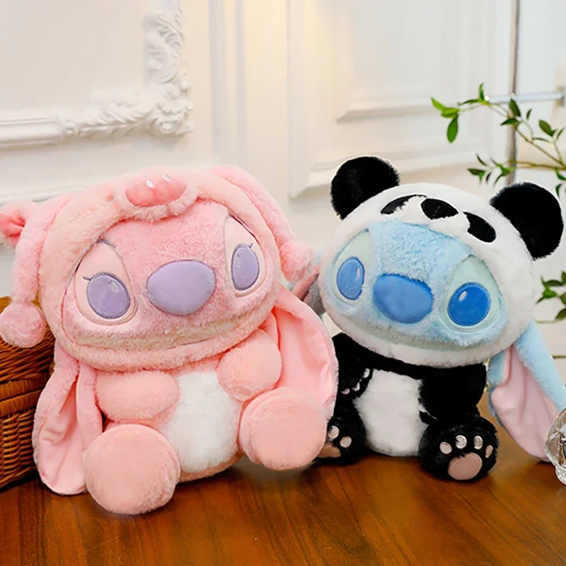 Disney Lilo & Stitch Plush Toys Kawaii Anime Plushie Dolls Stitch Angel 30/60cm Soft Stuffed Pillow Christmas Gifts for Children