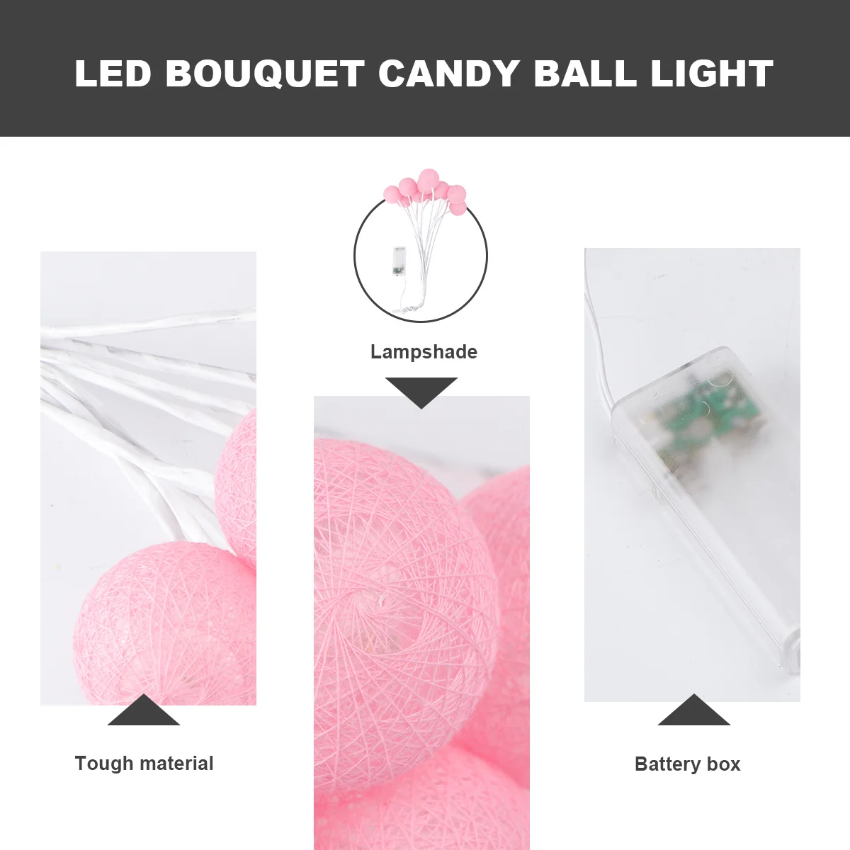 

1Set Light LED Bouquet Lamp Portable String Light Ornamental Decoration Pink Ultra Low Voltage Waterproof Energy