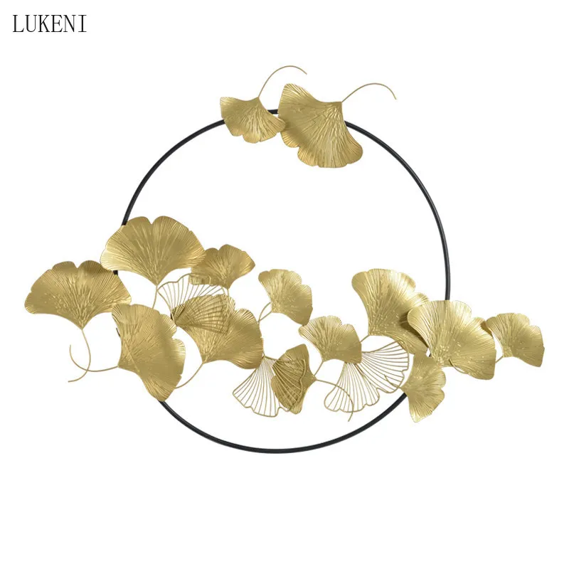 Chinese Wall Wrought Iron Wall Hanging Ginkgo Biloba Ornament Home Living Room Corridor Aisle Wall Decoration Crafts Accessories