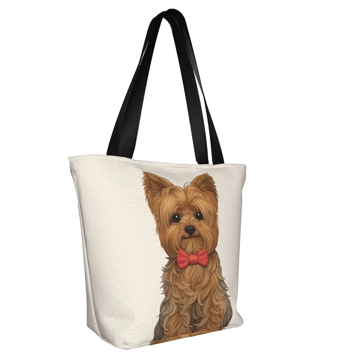 Cute Mini Yorkshire Terrier Shopping Bag Aesthetic Cloth Outdoor Handbag Female Fashion Bags