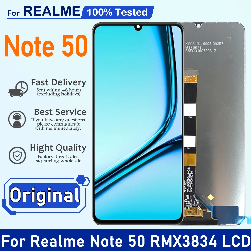 شاشة LCD متوافقة مع Realme Note 50: تجربة استبدال مثالية ونتائج مضمونة