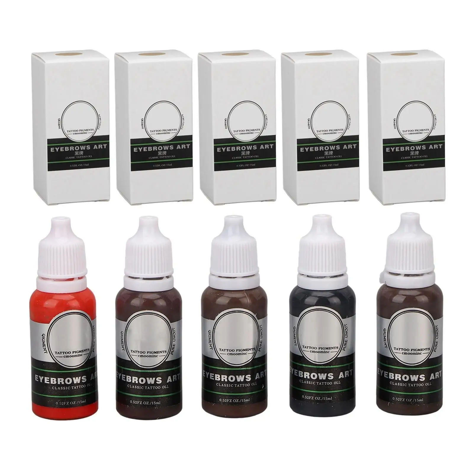 

Tattoo Practice Pigment Microblading Makeup Set 5 Colors Portable Safe for salon Use