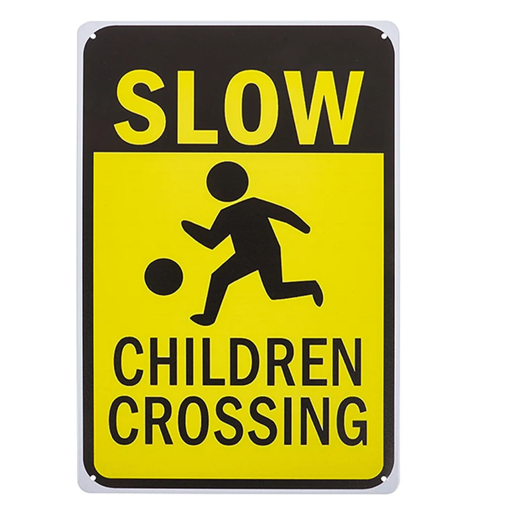 

Slow Down Crossing Sign Safety Marker Bright Caution Sign for Driveway Traffic Control Safety