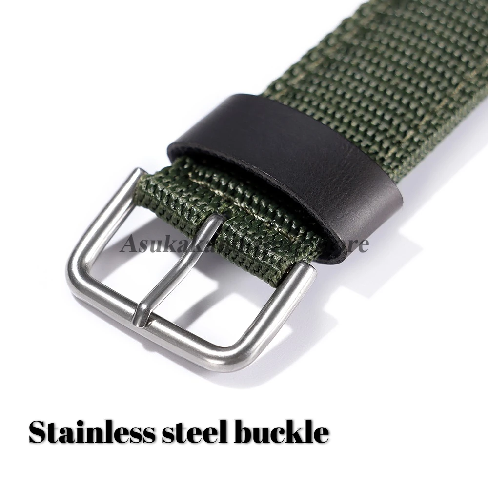 18 مللي متر أخضر أسود بني نايلون قماش الرياضة حزام ساعة اليد ل SGW400 F91W F84 F105/108/A158/168 AE1200/1300 محدب الرجال سوار الفرقة