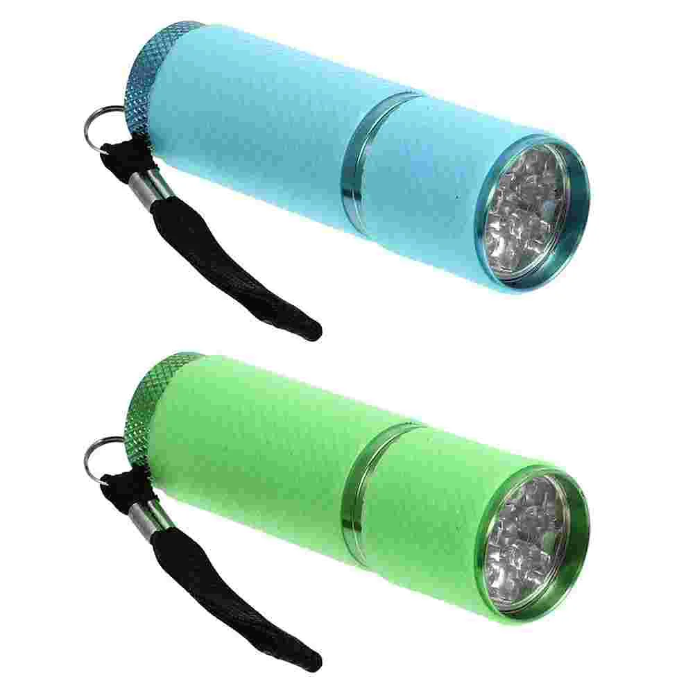 2 Pcs Nail Flashlight Detection Fluorescent Agent Mask Identification Tool Aluminum Lamp Currency