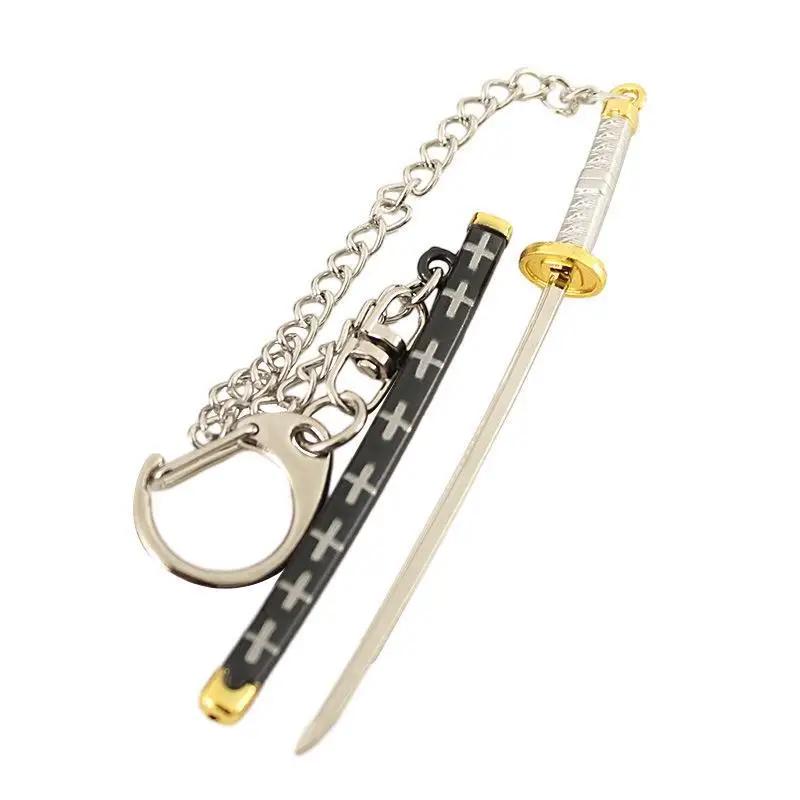 20 Styles Anime Keychain Roronoa Zoro Swords For Men Metal Weapon Model 9cm Scabbard Sabre Snow Knife Key Chain Katana Toy