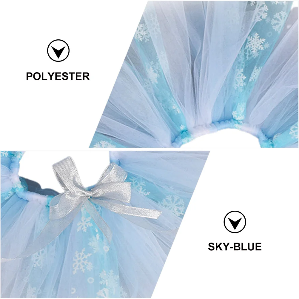 

1Pcs Girls Snowflake Style Tulle Skirt Elastic Waistband Lightweight Gauze Short Skirt for Party Dance Birthday Costume