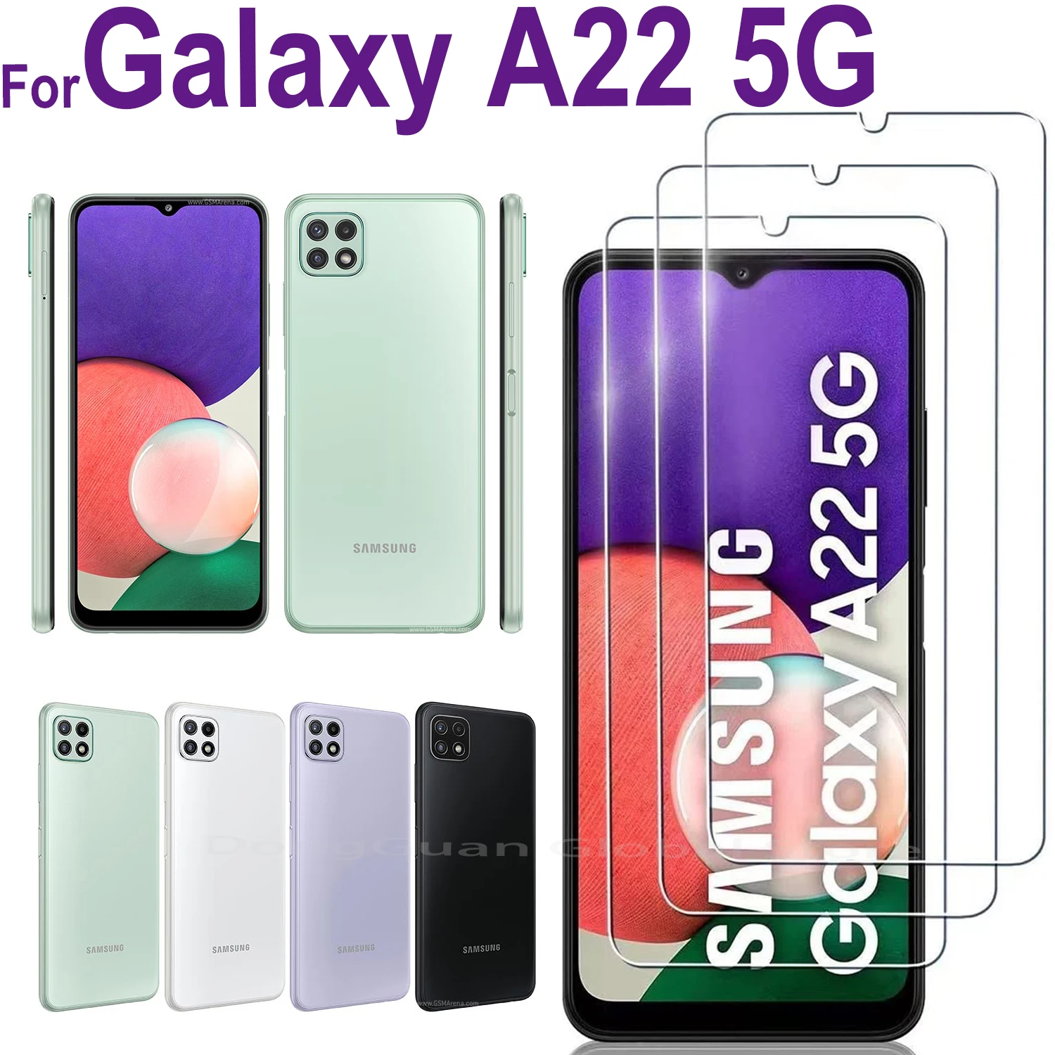 2026 New 1/2/3/4Pcs For Samsung Galaxy A22 5G Tempered Glass Screen Protector Glass