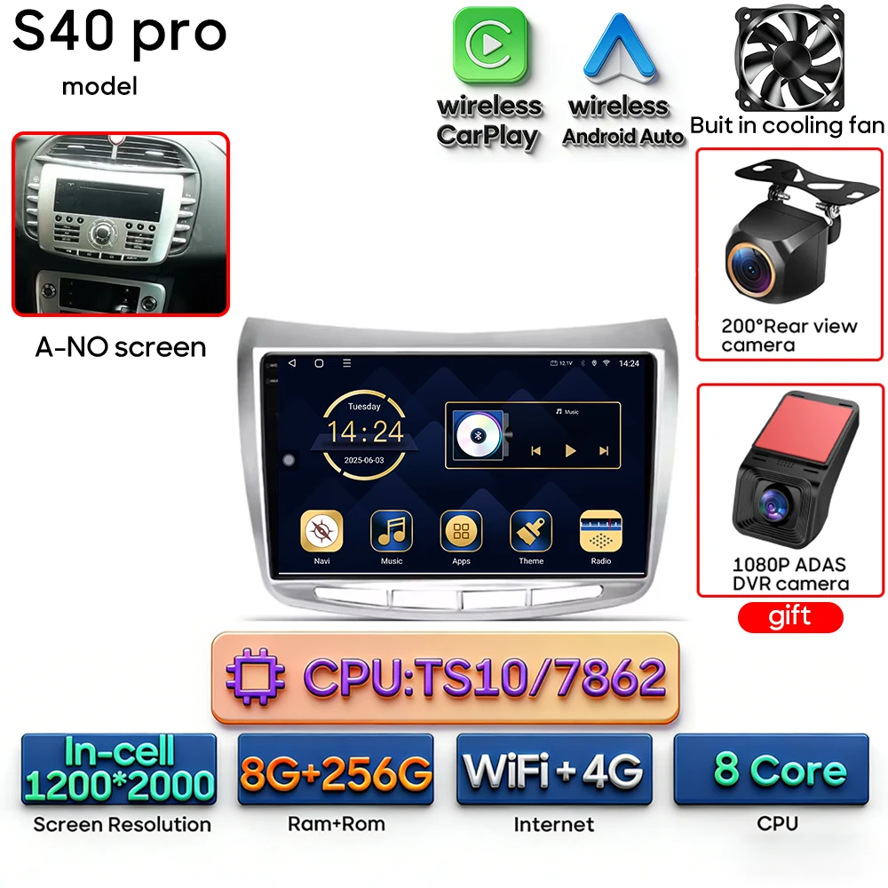 Android 15 autoradio multimediaspeler draadloze Carplay stereo voor Lancia Delta 2009 - 2019 navigatie GPS 2din DSP Wifi