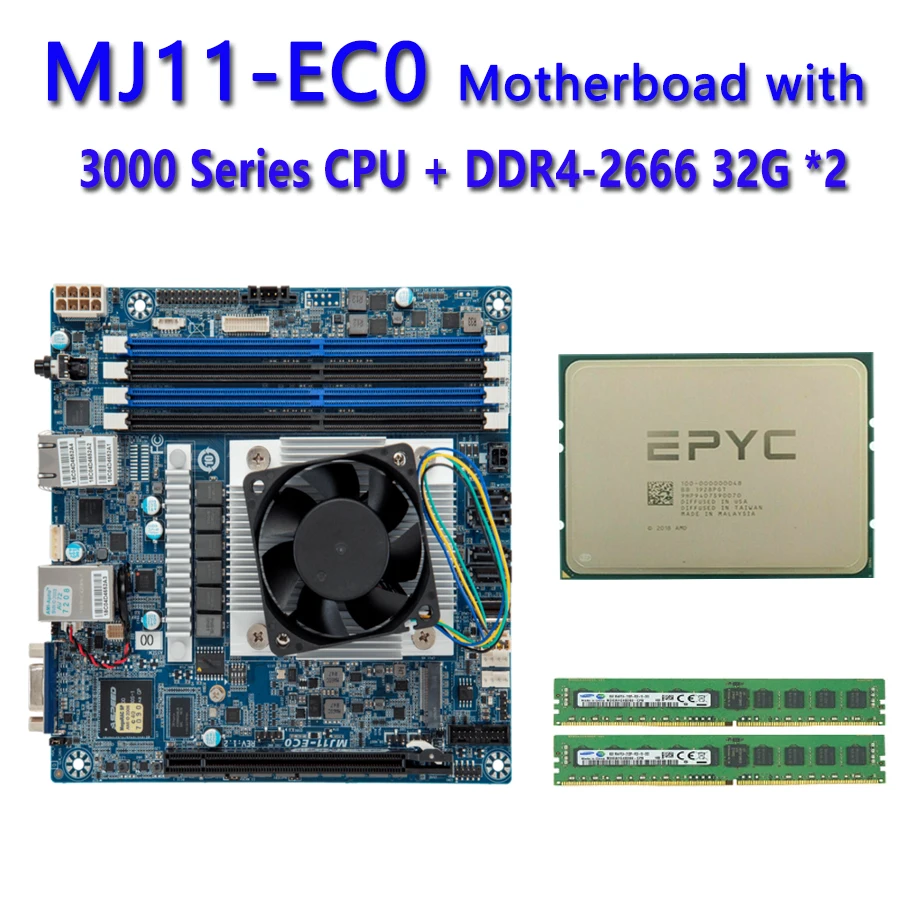 MJ11-EC0 /MJ11-CE1 Motherboard with EPYC 3151 CPU Processor /  32GB DDR4-2666Mhz RAM Memory