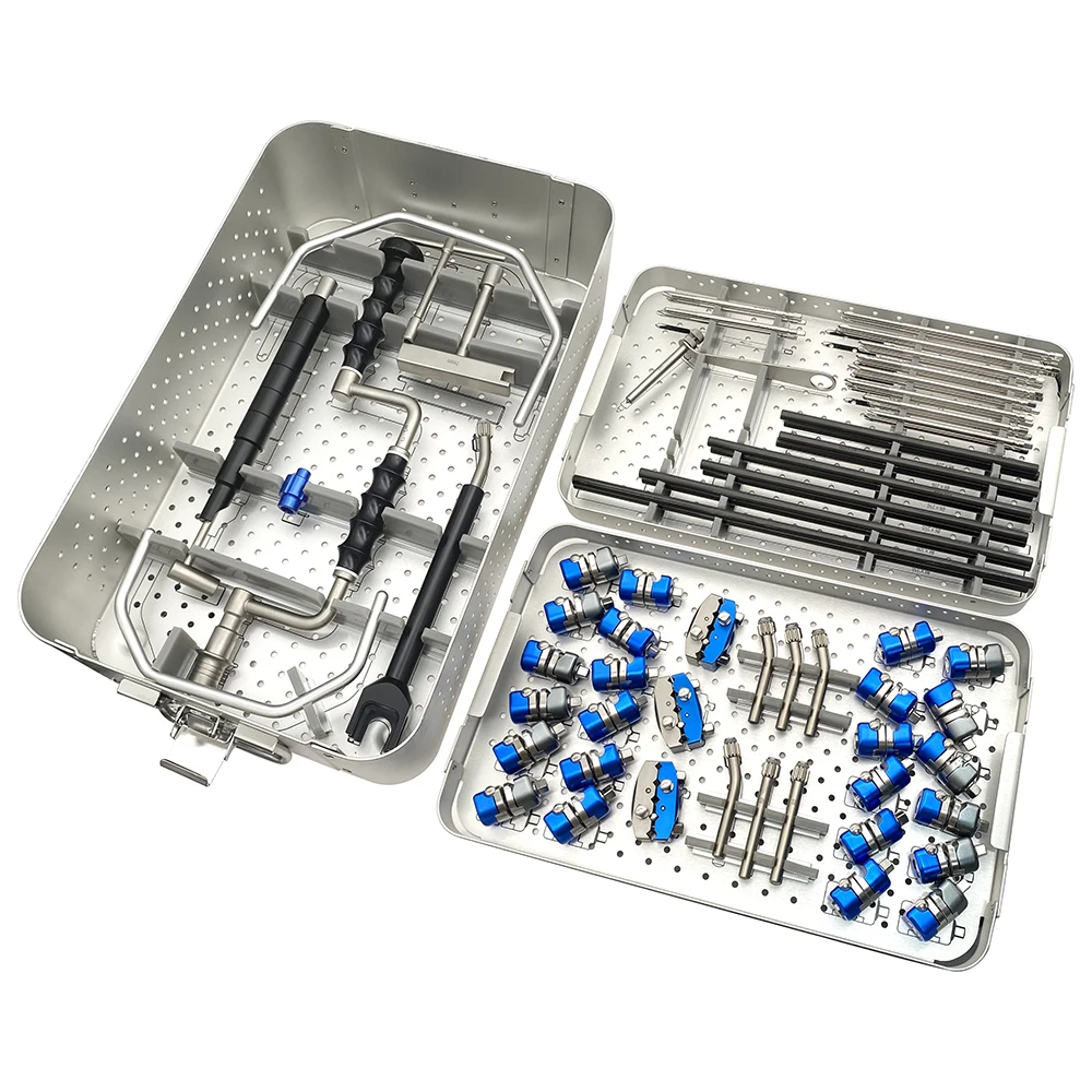 1 Juego de fijación externa Hoffmann para conjunto de instrumentos de fragmentos de extremidad baja autoclaveable