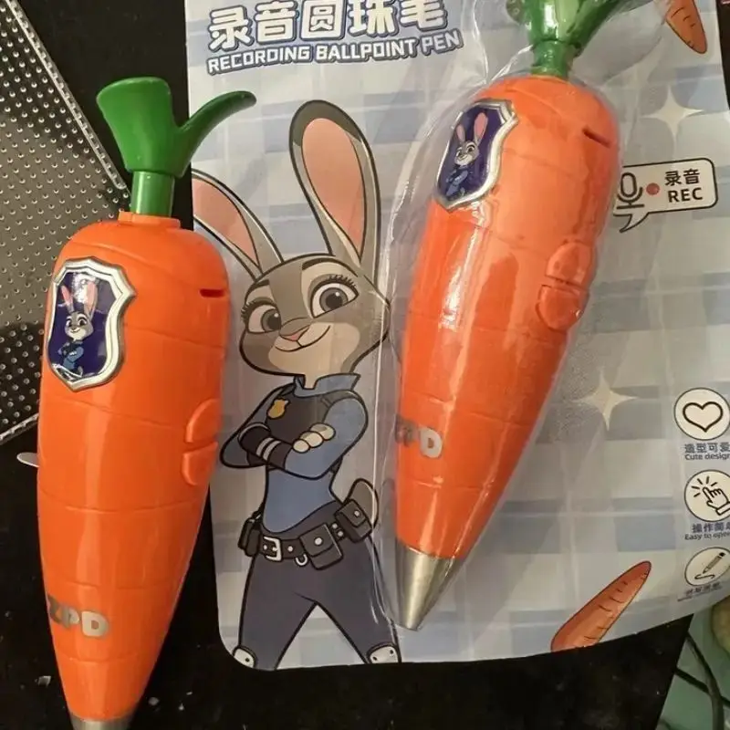 Grabadora de Voz Electrónica Judy & Nick Carrot, Juguete Sonoro, Bolígrafo para Escribir Grafitis, Bolígrafo Grabador de Voz Novedoso, Regalo