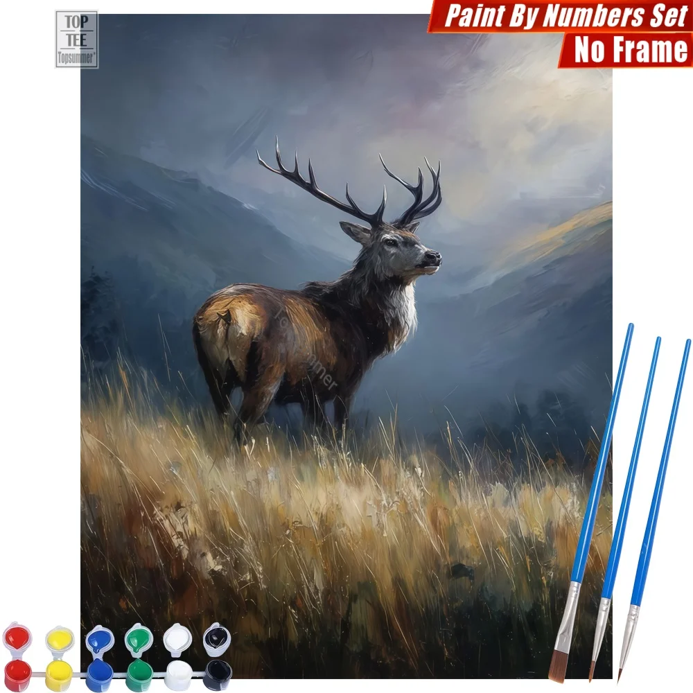 

Набор для рисования по номерам «Величественный олень на лугу» - картина с оленями, дикой природой, для украшения гостиной, рождественский подарок для друга