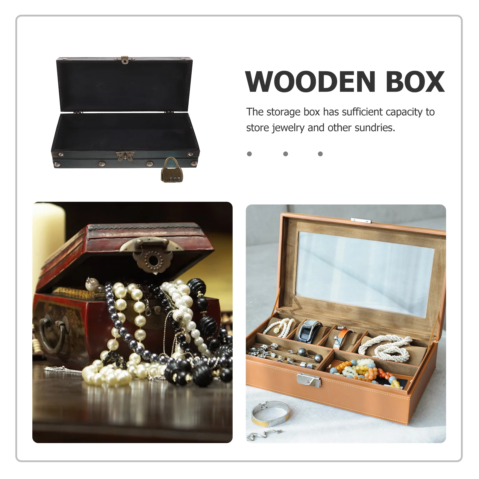 

Password Box Wooden Storage Box Vintage Jewelry Organizer Treasure Chest For Women Gift Keepsakes Sundries Case