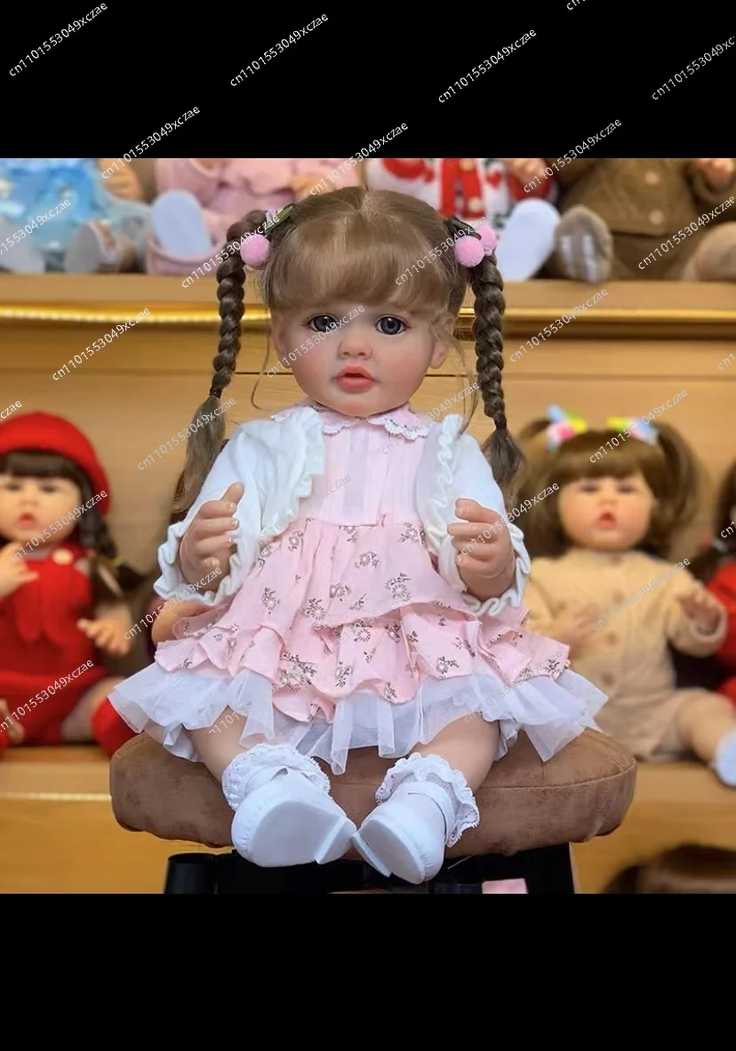 Simulation doll, baby clothing model props, soft rubber princess girl, 55cm, can be bathed, can be used as gifts, ornaments
