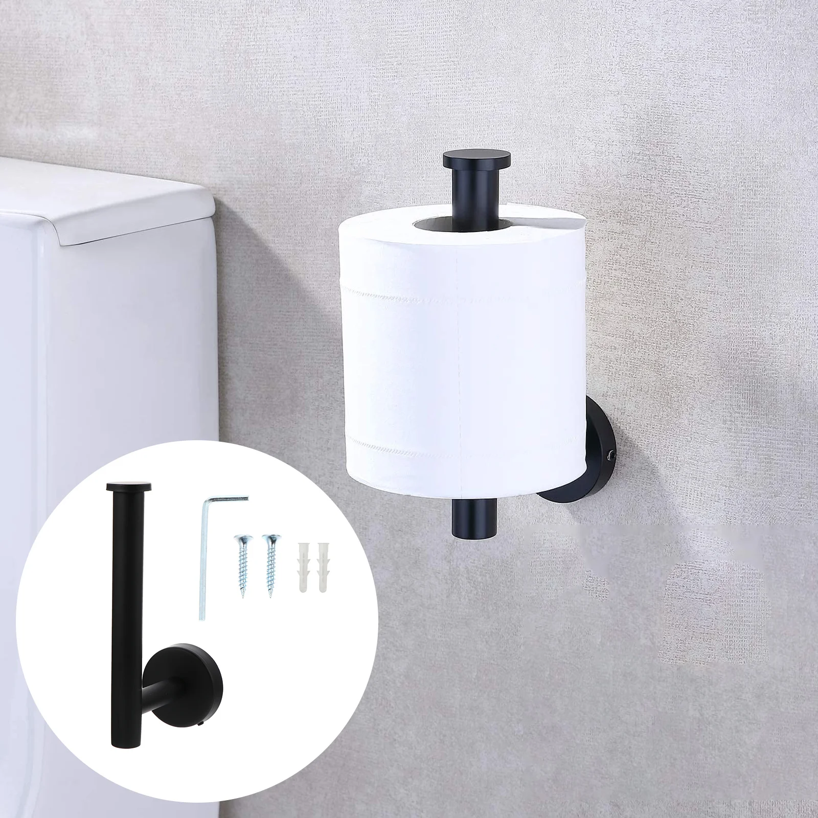 حامل المناشف الورقية المثبت على الحائط، رف مناديل المطبخ المعدني الأسود، تصميم مثقوب لرف تخزين الحمام من الفولاذ المقاوم للصدأ