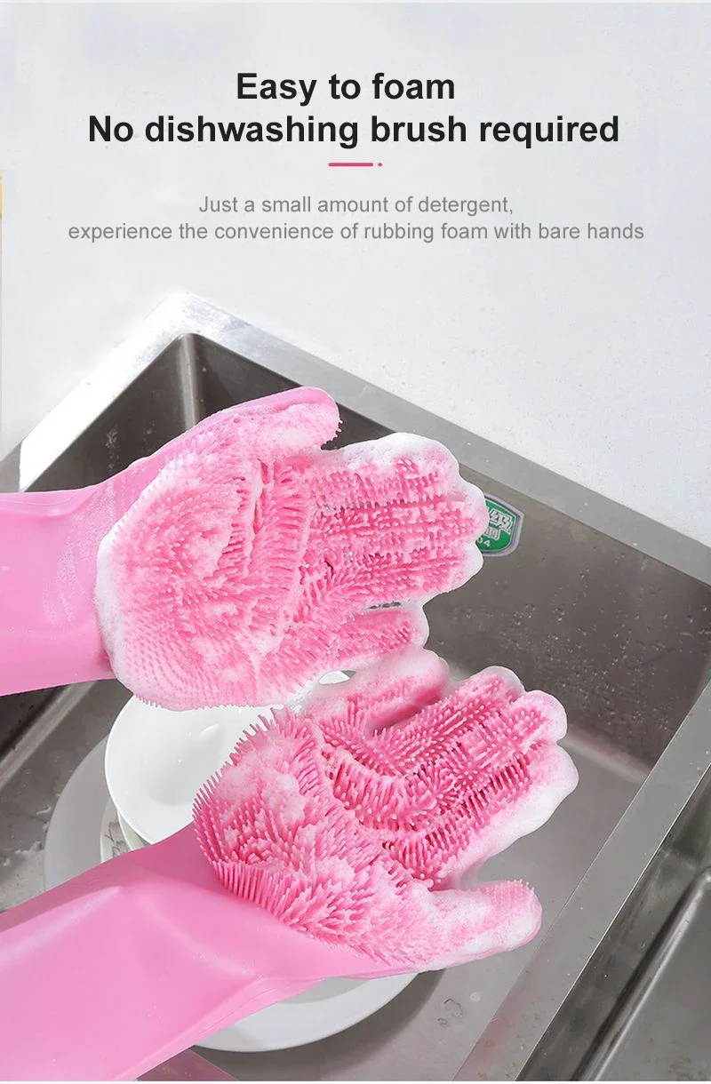 

Silicone Cleaning Gloves for Household Dish Washing and Kitchen Cleaning