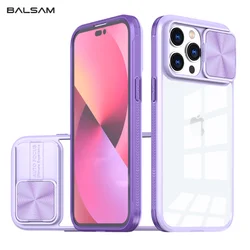 Slide Camera Lens Protection Case For iPhone 15 14 11 12 13 Pro XS Max XR 7 8 Plus SE Soft Bumper Shockproof Clear Hard PC Cover