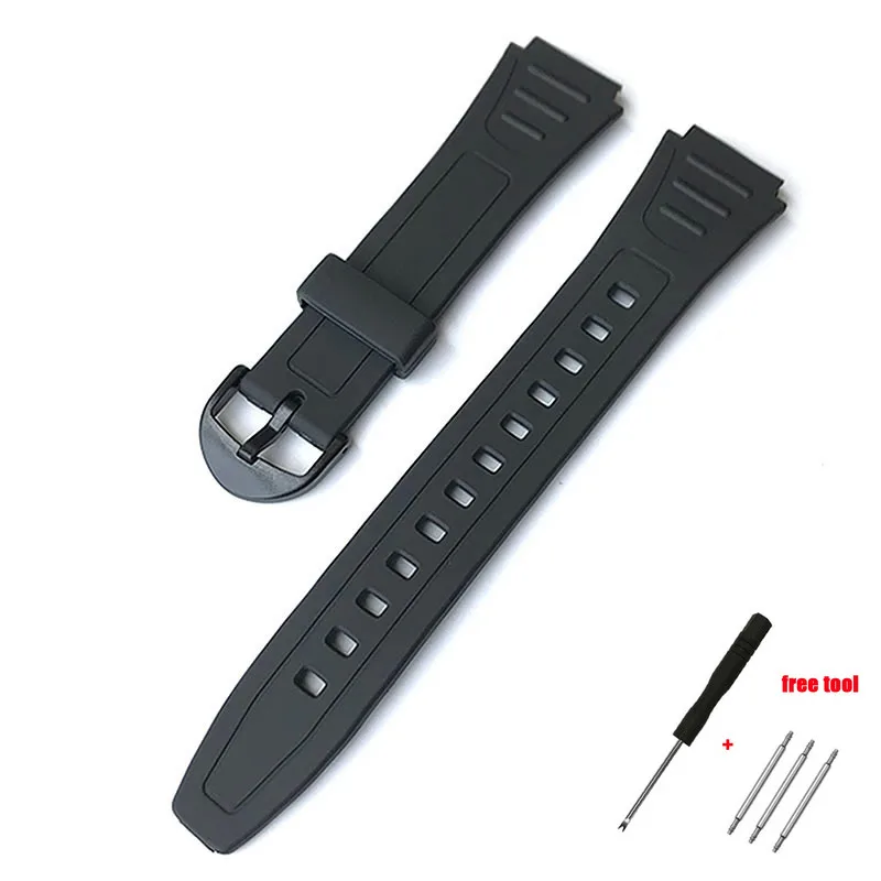 18mm Watch Band for Casio W800 Silicone Strap for F-91W F105/108 A158/168 AE1200/1300 PU Plastic Band for Casio Universal Strap