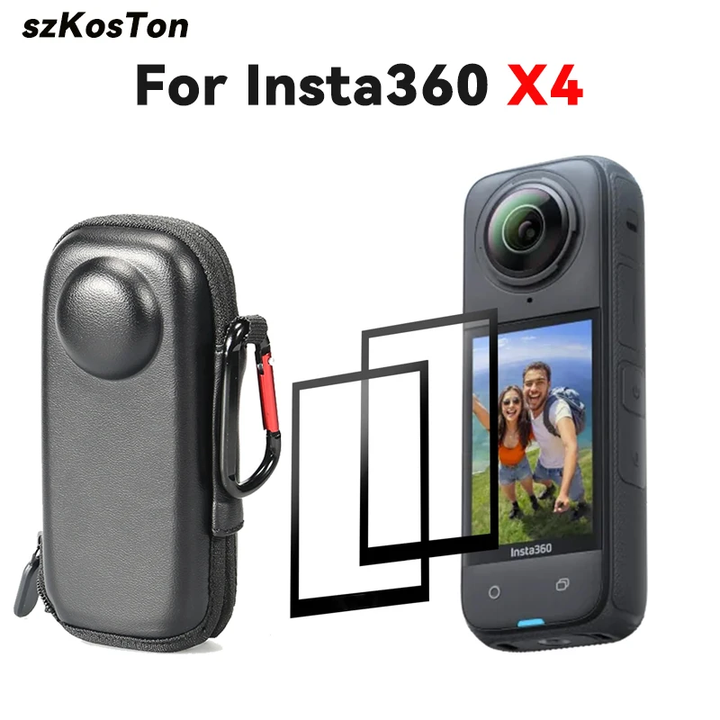 

For Insta360 X4 Screen Protector Film + Storage Case Bag Protective For Protective Bag Insta 360 X4 Action Camera Accessories