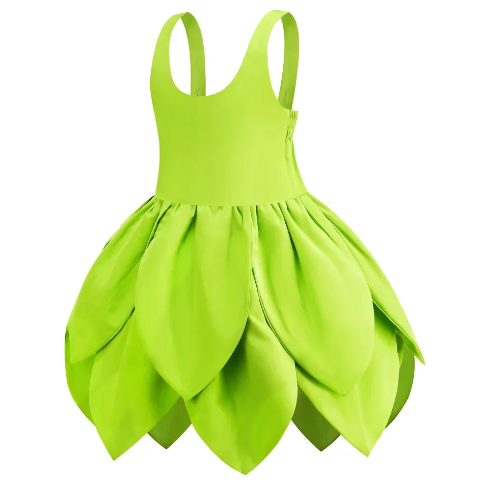 Tinkerbell Dress Girls Halloween Costumes Kids Girl Green Fairy Princess Fancy Tinker Bell Dress Birthday Party