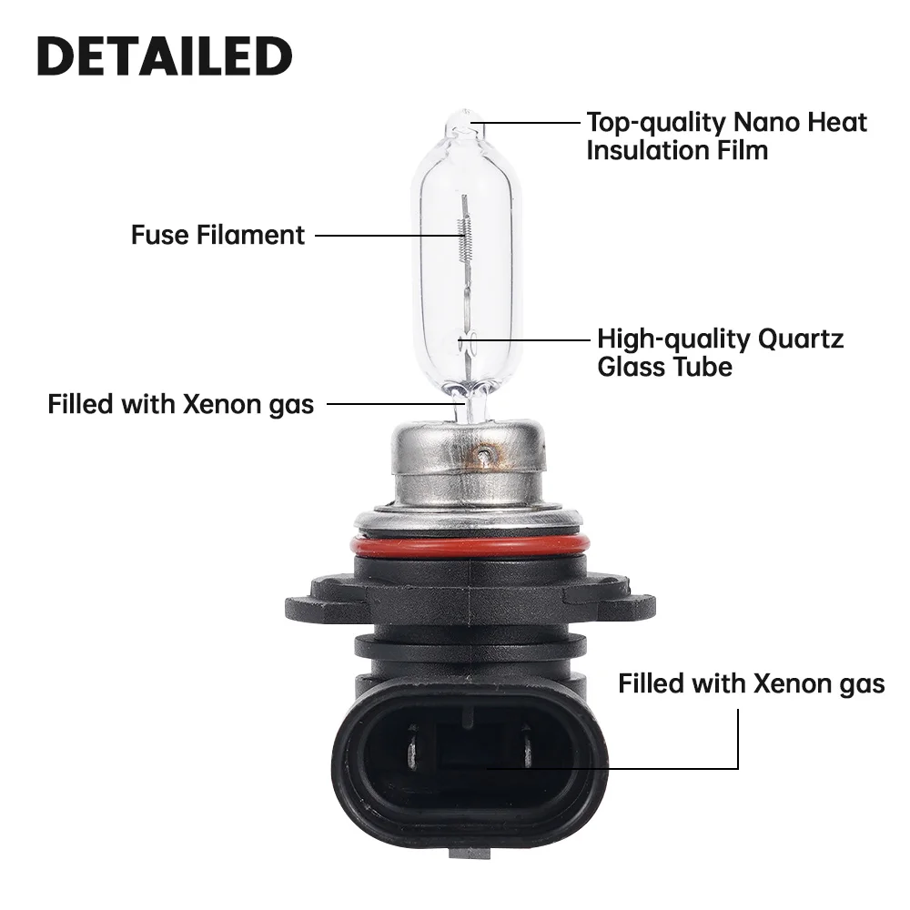 1 قطعة/2 قطعة Hir2/9012 12V55W ضوء واضح عالية الطاقة الأبيض شكل السيارة عالية شعاع/منخفضة شعاع لمبة قطع غيار السيارات لمبة السيارة