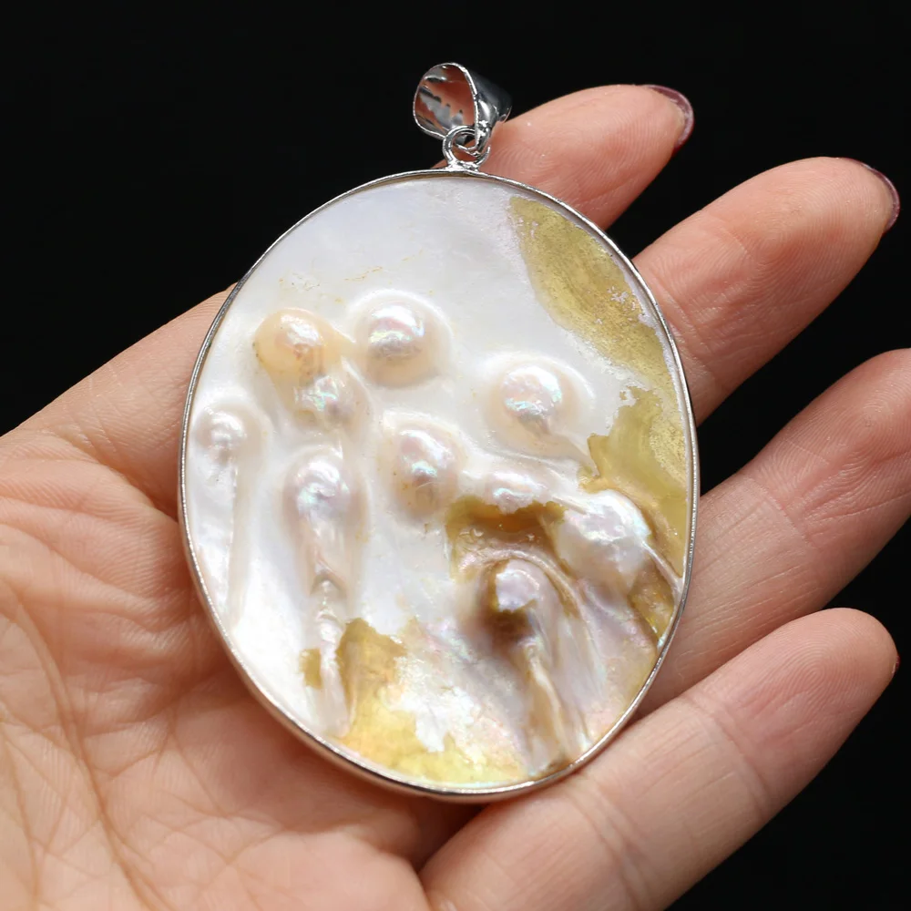 1PC Natural Pearl Irregular Golden Pearl Shell Pendant Fashion for Making Jewelry DIY Necklace Pendant Accessories