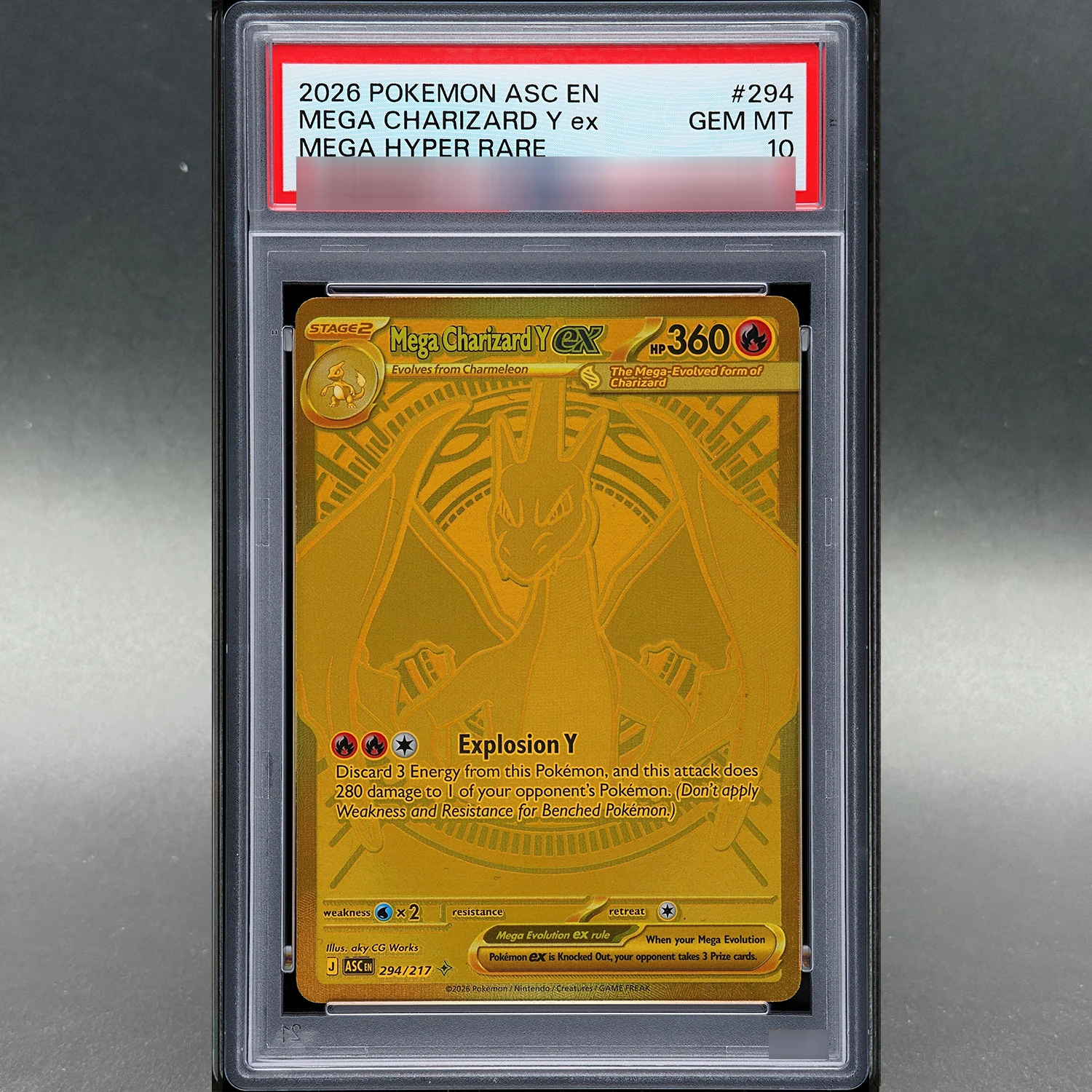 

2026 DIY PTCG Collection Cards PKM Ascended Heroes Hyper Rare Mega Charizard Y EX Self Made 10Points Rating Game Anime Cards