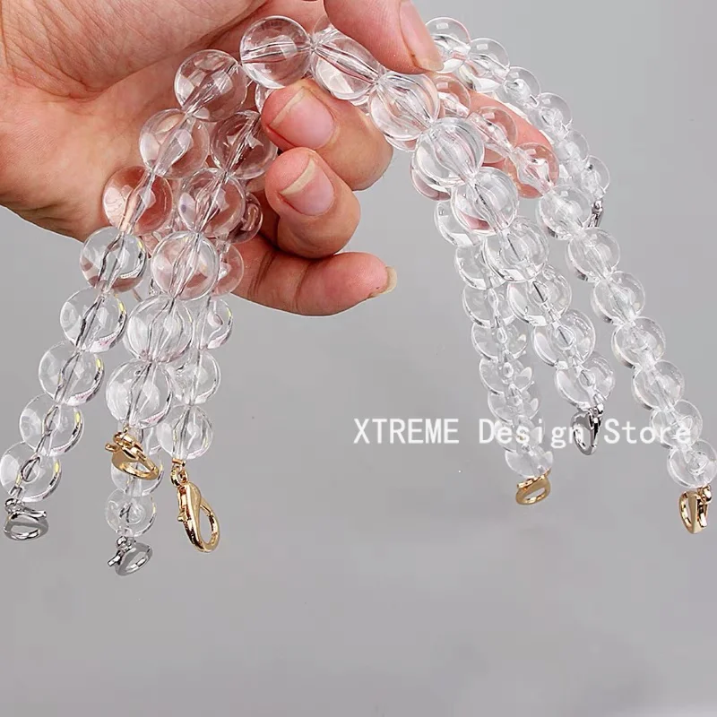 35CM Luxury Clear Acrylic Bead Bag Straps Chain Women Bag Chain Handbage Handle Transparent Bead Messenger Bag Belts