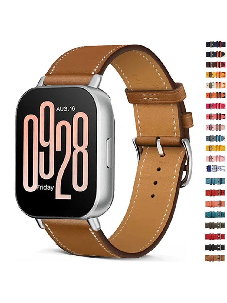 Pulseira de couro para redmi watch 5 lite, pulseira ativa de substituição de 22mm para xiaomi mi