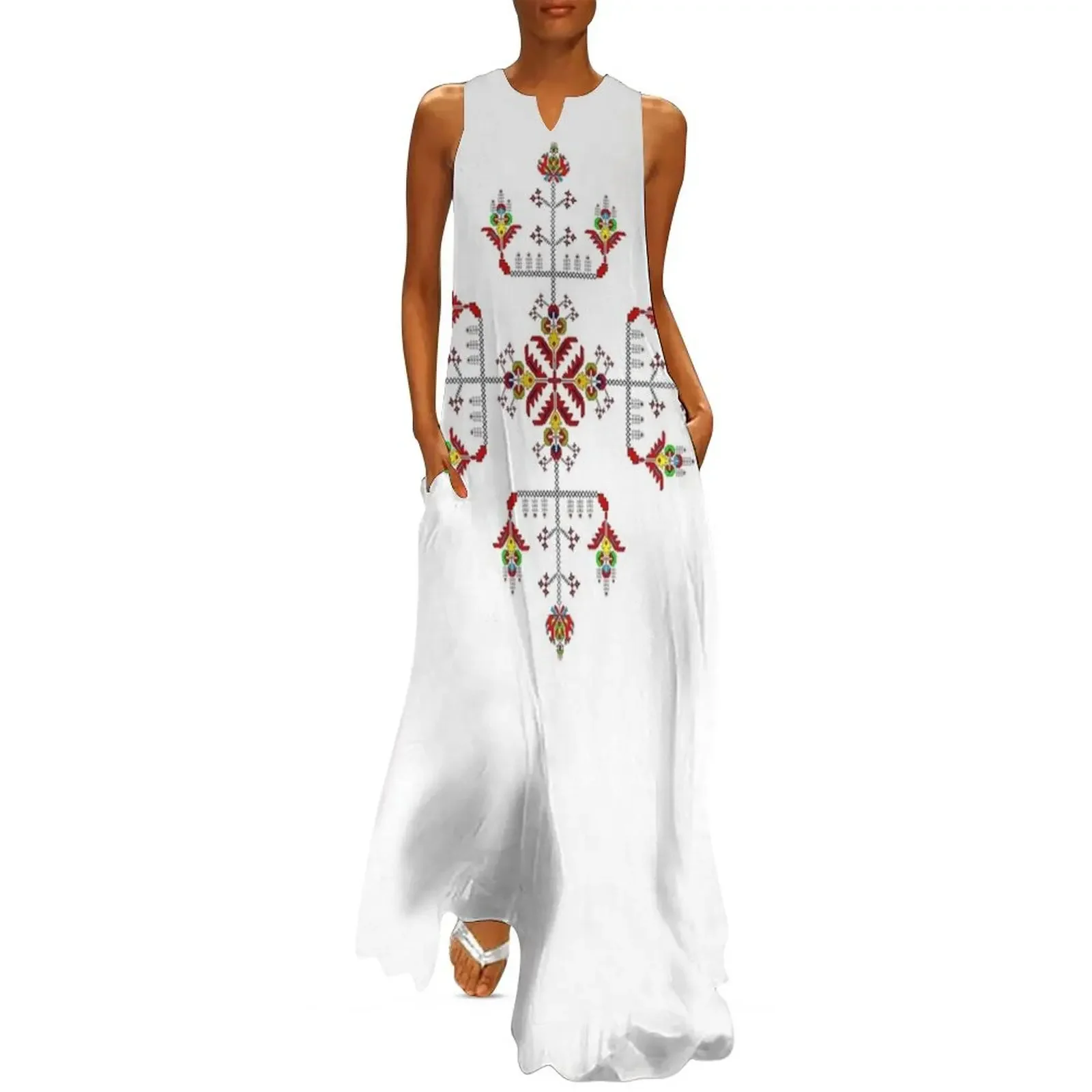 

floral embroidery of the native land Long Dress dresses summer women's summer dresses 2025 Dresses Dress