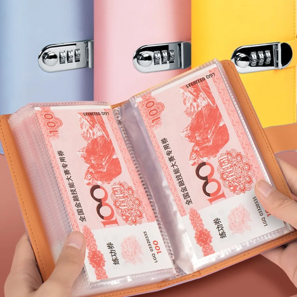 50 ورقة توفير المال الموثق بو الجلود المحمولة مخطط المنظم التوفير كتيب إعادة الملء حساب كتاب 50 ورقة #5