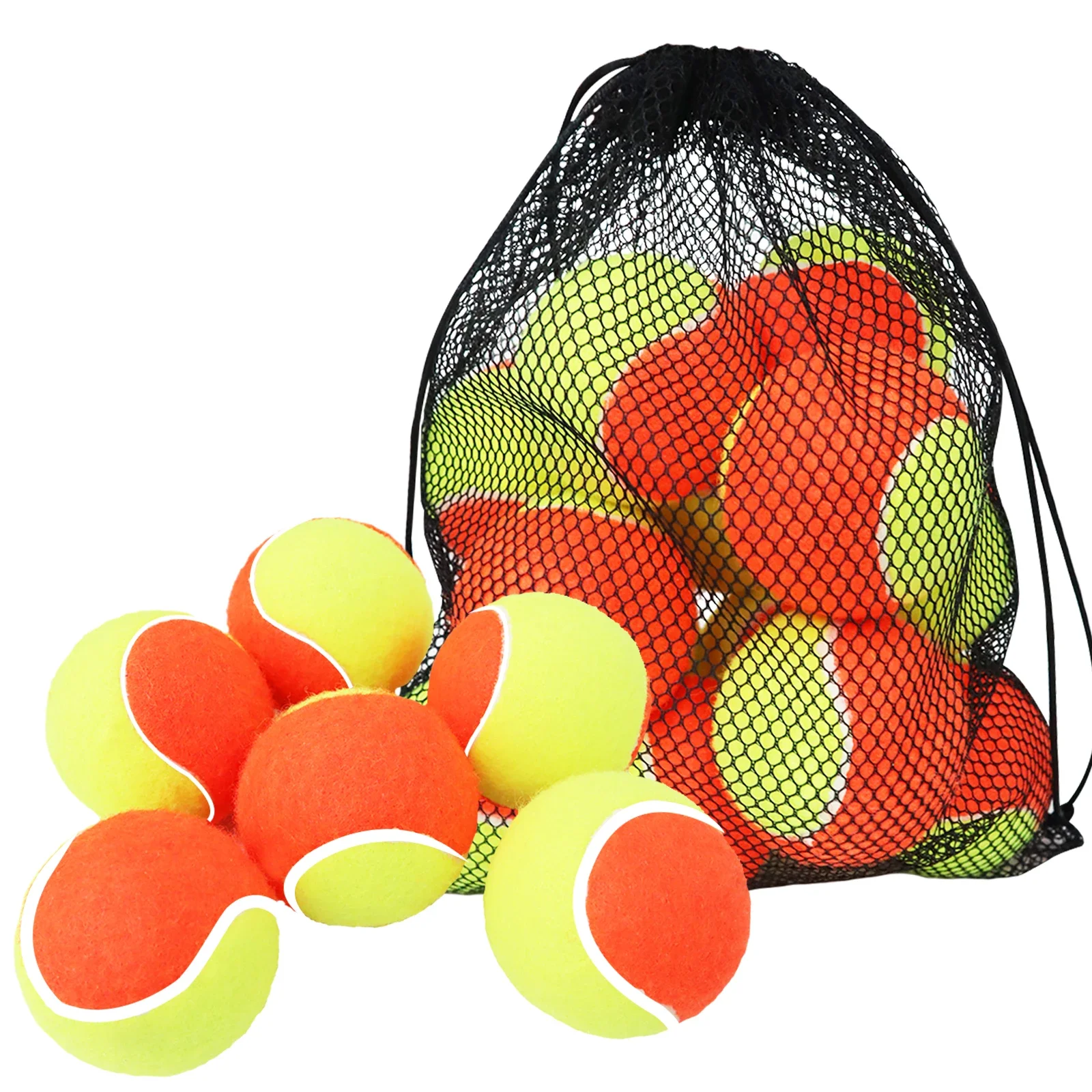 Tennis Balls for Kids 6pcs Soft Elastic Low Compression Pressureless Training Ball with Carry Bag for Youth Beginner Practice