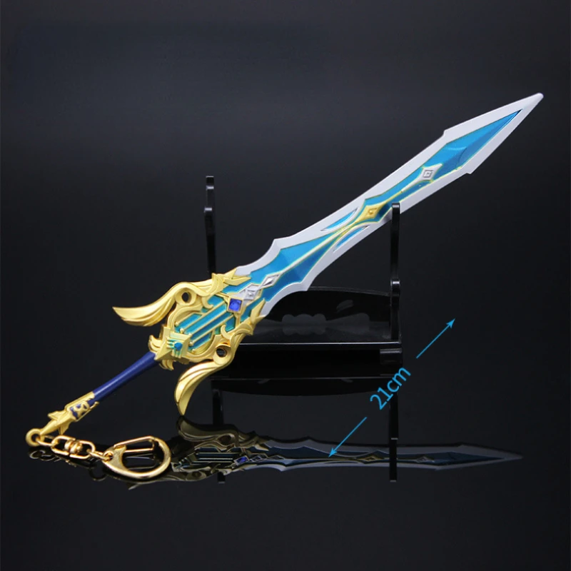 Genshin Impact Game Surrounding 21cm Pine Sound When The Five-star Sword Alloy Weapon Model Ornaments Collection Gift Toys